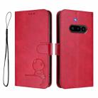 For Nothing Phone 3a Litter Panda Embossing RFID Leather Phone Case with Lanyard(Rose Red) - 2