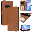 For Nothing Phone 3a Litter Panda Embossing RFID Leather Phone Case with Lanyard(Brown) - 1