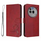 For Nothing Phone 3a Pro Litter Panda Embossing RFID Leather Phone Case with Lanyard(Wine Red) - 2