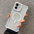 For iPhone 16 Plus Semi-transparent Skin Feel Frosted MagSafe Phone Case(White) - 1