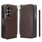 For Samsung Galaxy Fold5 VIETAO Magnetic Buckle RFID Wallet Leather Phone Case(Coffee Brown) - 1
