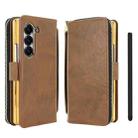 For Samsung Galaxy Fold5 VIETAO Magnetic Buckle RFID Wallet Leather Phone Case(Brown) - 1