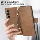 For Samsung Galaxy Fold5 VIETAO Magnetic Buckle RFID Wallet Leather Phone Case(Brown) - 3