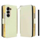 For Samsung Galaxy Fold5 VIETAO Magnetic Buckle RFID Wallet Leather Phone Case(Beige) - 1