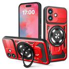 For iPhone 17 Armor Rotating Holder MagSafe Phone Case(Red) - 1