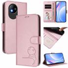 For ZTE Blade A35 Lite / A35 Core Litter Panda Embossing RFID Leather Phone Case with Lanyard(Pink) - 1