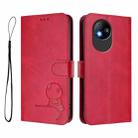 For ZTE Blade A35 Lite / A35 Core Litter Panda Embossing RFID Leather Phone Case with Lanyard(Rose Red) - 2