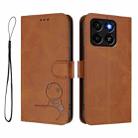 For ZTE Blade A35 / A55 Litter Panda Embossing RFID Leather Phone Case with Lanyard(Brown) - 2