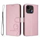 For ZTE Blade A35e 4G Litter Panda Embossing RFID Leather Phone Case with Lanyard(Pink) - 2