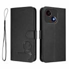 For ZTE Blade A35e 4G Litter Panda Embossing RFID Leather Phone Case with Lanyard(Black) - 2