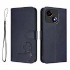 For ZTE Blade A35e 4G Litter Panda Embossing RFID Leather Phone Case with Lanyard(Blue) - 2