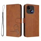 For ZTE Blade A35e 4G Litter Panda Embossing RFID Leather Phone Case with Lanyard(Brown) - 2