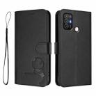 For ZTE Blade A52 Litter Panda Embossing RFID Leather Phone Case with Lanyard(Black) - 2