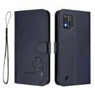 For ZTE Blade A52 Lite Litter Panda Embossing RFID Leather Phone Case with Lanyard(Blue) - 2