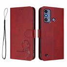 For ZTE Blade A53 / A53+ Litter Panda Embossing RFID Leather Phone Case with Lanyard(Wine Red) - 2
