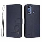 For ZTE Blade A53 / A53+ Litter Panda Embossing RFID Leather Phone Case with Lanyard(Blue) - 2
