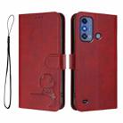 For ZTE Blade A53 Pro Litter Panda Embossing RFID Leather Phone Case with Lanyard(Wine Red) - 2