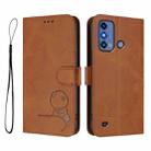 For ZTE Blade A53 Pro Litter Panda Embossing RFID Leather Phone Case with Lanyard(Brown) - 2