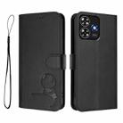 For ZTE Blade A73 4G Litter Panda Embossing RFID Leather Phone Case with Lanyard(Black) - 2