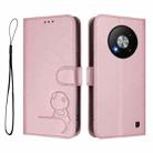 For ZTE Blade A73 5G Litter Panda Embossing RFID Leather Phone Case with Lanyard(Pink) - 2