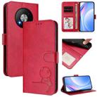 For ZTE Blade A73 5G Litter Panda Embossing RFID Leather Phone Case with Lanyard(Rose Red) - 1