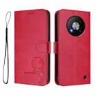 For ZTE Blade A73 5G Litter Panda Embossing RFID Leather Phone Case with Lanyard(Rose Red) - 2