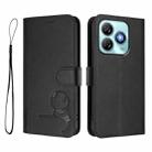 For ZTE Blade A75 4G Litter Panda Embossing RFID Leather Phone Case with Lanyard(Black) - 2