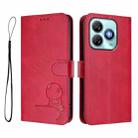 For ZTE Blade A75 4G Litter Panda Embossing RFID Leather Phone Case with Lanyard(Rose Red) - 2