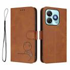 For ZTE Blade A75 4G Litter Panda Embossing RFID Leather Phone Case with Lanyard(Brown) - 2