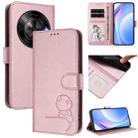 For ZTE Blade A75 5G / nubia Focus Litter Panda Embossing RFID Leather Phone Case with Lanyard(Pink) - 1