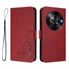 For ZTE Blade A75 5G / nubia Focus Litter Panda Embossing RFID Leather Phone Case with Lanyard(Wine Red) - 2
