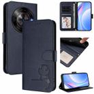For ZTE Blade A75 5G / nubia Focus Litter Panda Embossing RFID Leather Phone Case with Lanyard(Blue) - 1