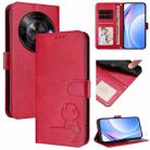 For ZTE Blade A75 5G / nubia Focus Litter Panda Embossing RFID Leather Phone Case with Lanyard(Rose Red) - 1