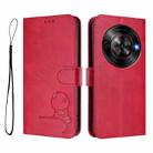 For ZTE Blade A75 5G / nubia Focus Litter Panda Embossing RFID Leather Phone Case with Lanyard(Rose Red) - 2