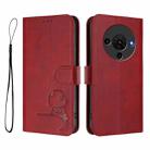 For ZTE Blade A76 5G Litter Panda Embossing RFID Leather Phone Case with Lanyard(Wine Red) - 2