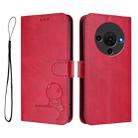 For ZTE Blade A76 5G Litter Panda Embossing RFID Leather Phone Case with Lanyard(Rose Red) - 2