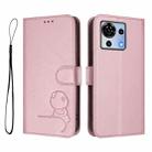 For ZTE Blade V50 Vita Litter Panda Embossing RFID Leather Phone Case with Lanyard(Pink) - 2