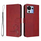 For ZTE Blade V50 Vita Litter Panda Embossing RFID Leather Phone Case with Lanyard(Wine Red) - 2