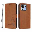 For ZTE Blade V50 Vita Litter Panda Embossing RFID Leather Phone Case with Lanyard(Brown) - 2
