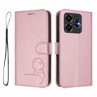 For ZTE Blade V60 4G / Axon 60 4G Litter Panda Embossing RFID Leather Phone Case with Lanyard(Pink) - 2