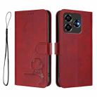 For ZTE Blade V60 4G / Axon 60 4G Litter Panda Embossing RFID Leather Phone Case with Lanyard(Wine Red) - 2