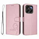 For ZTE Blade V70 Litter Panda Embossing RFID Leather Phone Case with Lanyard(Pink) - 2