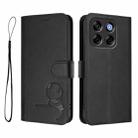 For ZTE Blade V70 Litter Panda Embossing RFID Leather Phone Case with Lanyard(Black) - 2