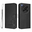 For ZTE Blade V70 Max Litter Panda Embossing RFID Leather Phone Case with Lanyard(Black) - 2