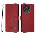 For ZTE Blade V70 Vita / V70 Design Litter Panda Embossing RFID Leather Phone Case with Lanyard(Wine Red) - 2