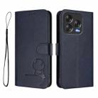 For ZTE Blade V70 Vita / V70 Design Litter Panda Embossing RFID Leather Phone Case with Lanyard(Blue) - 2