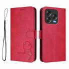 For ZTE Blade V70 Vita / V70 Design Litter Panda Embossing RFID Leather Phone Case with Lanyard(Rose Red) - 2