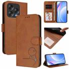 For ZTE Blade V70 Vita / V70 Design Litter Panda Embossing RFID Leather Phone Case with Lanyard(Brown) - 1