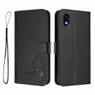 For ZTE Kantan Sumaho 4 A402ZT Litter Panda Embossing RFID Leather Phone Case with Lanyard(Black) - 2
