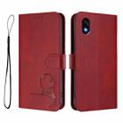 For ZTE Kantan Sumaho 4 A402ZT Litter Panda Embossing RFID Leather Phone Case with Lanyard(Wine Red) - 2